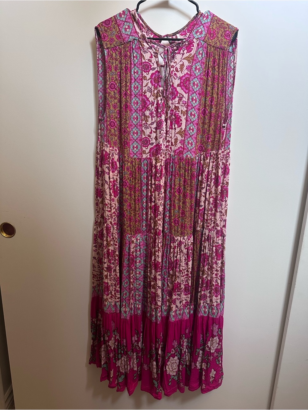 Free People Hanalei Bay Maxi Dress Patchwork Boho Floral Tiered Maxi Dress - Picture 6 of 13